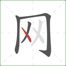 网的笔顺第4画：点