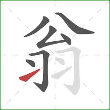 翁的笔顺第7画：提