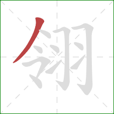 翎的笔顺第1画：撇