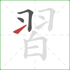 習的笔顺第3画：提