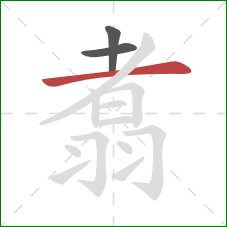 翥的笔顺第3画：横