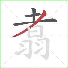 翥的笔顺第4画：撇