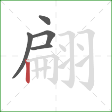 翩的笔顺第5画：竖