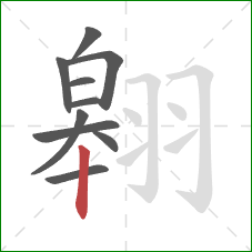 翱的笔顺第10画：竖