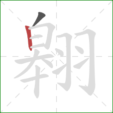 翱的笔顺第2画：竖