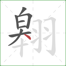 翱的笔顺第8画：点