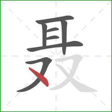 聂的笔顺第8画：点