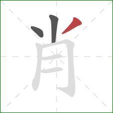 肖的笔顺第3画:撇 肖的笔顺第3画:撇