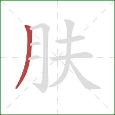 肤的笔顺第1画：撇