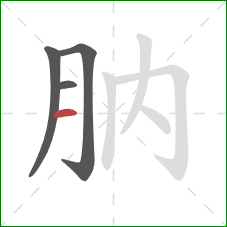 肭的笔顺第4画：横