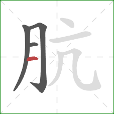 肮的笔顺第4画：横