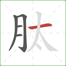 肽的笔顺第5画：横