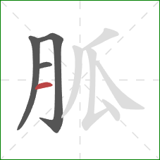 胍的笔顺第4画：横