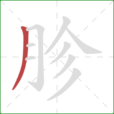 胗的笔顺第1画：撇