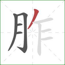 胙的笔顺第5画:撇 胙的笔顺第5画:撇