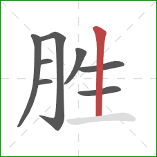 胜的笔顺第8画：竖