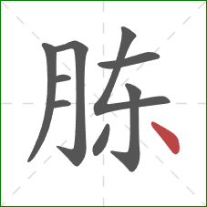 胨的笔顺第9画：点