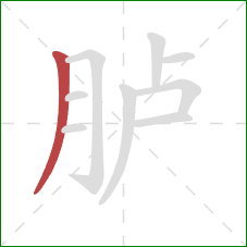 胪的笔顺第1画:撇 胪的笔顺第1画:撇