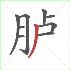 胪的笔顺第9画:撇 胪的笔顺第9画:撇