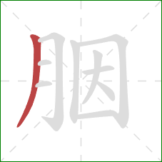 胭的笔顺第1画：撇