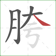 胯的笔顺第7画：捺