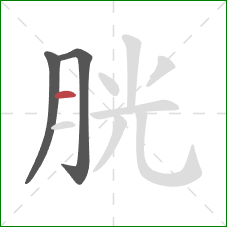 胱的笔顺第3画：横