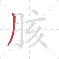 胲的笔顺第1画：撇