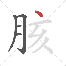 胲的笔顺第5画：点