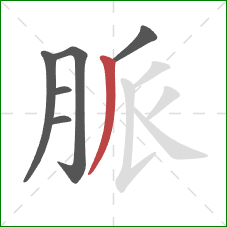 脈的笔顺第6画：撇