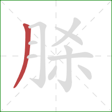 脎的笔顺第1画：撇