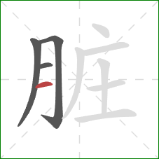 脏的笔顺第4画：横