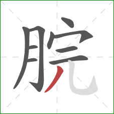 脘的笔顺第10画：撇