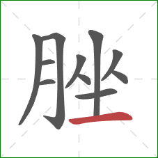 脞的笔顺第11画：横