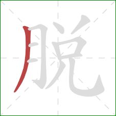 脫的笔顺第1画：撇