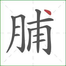 脯的笔顺第11画：点