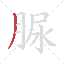 脲的笔顺第1画：撇