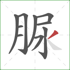 脲的笔顺第10画：撇