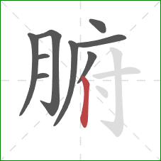 腑的笔顺第9画：竖