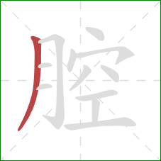 腔的笔顺第1画：撇