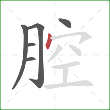 腔的笔顺第6画：点