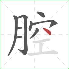 腔的笔顺第9画：点