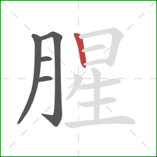 腥的笔顺第5画：竖