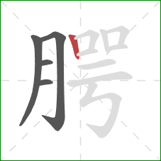 腭的笔顺第5画:竖 腭的笔顺第5画:竖