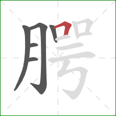 腭的笔顺第6画:横折 腭的笔顺第6画:横折