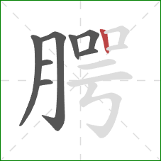 腭的笔顺第8画:竖 腭的笔顺第8画:竖