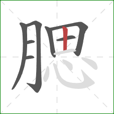 腮的笔顺第8画:竖 腮的笔顺第8画:竖