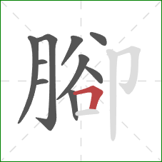 腳的笔顺第10画：横折