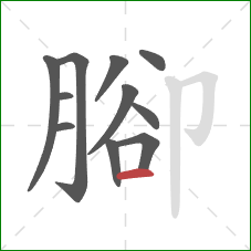 腳的笔顺第11画：横