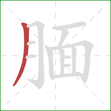 腼的笔顺第1画：撇