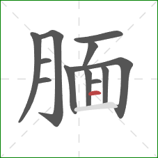 腼的笔顺第12画：横
